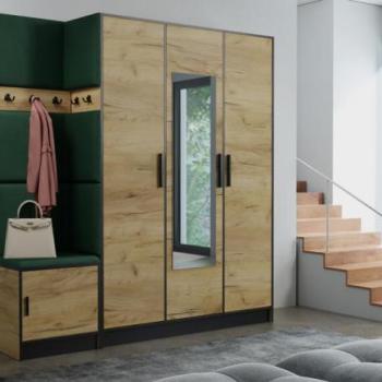 Előszobafal bútor Roj 14 craft + Kronos 19 zöld kép