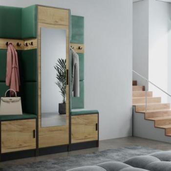 Előszobafal bútor Roj 16 craft + Kronos 19 zöld kép