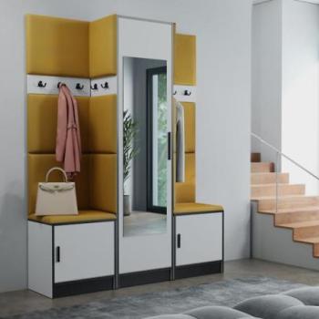 Előszobafal bútor Roj 16 fehér + Kronos 01 méz kép