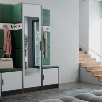 Előszobafal bútor Roj 16 fehér + Kronos 19 zöld kép