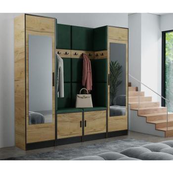 Előszobafal bútor Roj 18 craft + Kronos 19 zöld kép