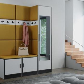 Előszobafal bútor Roj 20 fehér + Kronos 01 méz kép