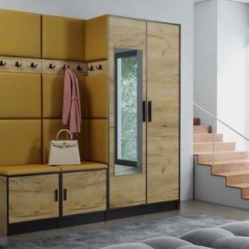 Előszobafal bútor Roj 21 craft + Kronos 01 méz kép