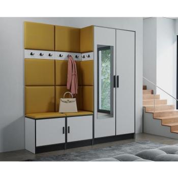 Előszobafal bútor Roj 21 fehér + Kronos 01 méz kép