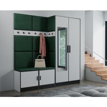 Előszobafal bútor Roj 21 fehér + Kronos 19 zöld kép