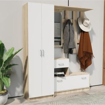 Előszobafal Cora sonoma/fehér matt kép