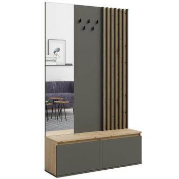 Előszobafal Doris 90b Tölgy Artisan/Szürke kép