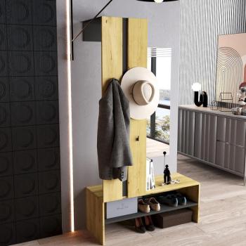 Előszobafal Lunari fekete/artisan kép