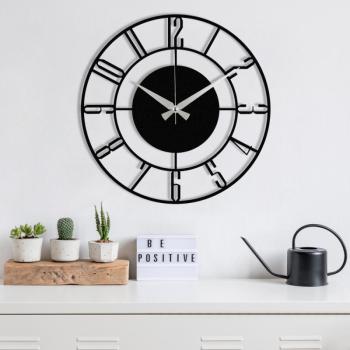 Enzoclock - S011 Dekoratív fém falióra 48x48 Fekete kép