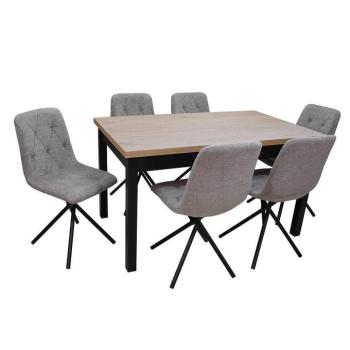 Étkező készlet 1+6 Justi cremona/fekete kép