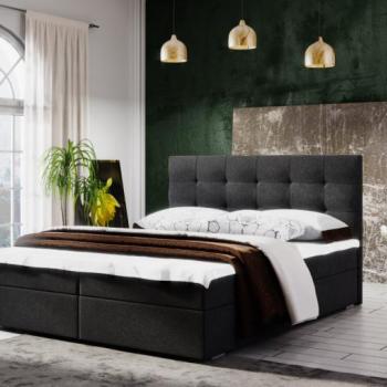 Fado II Boxspring ágy matraccal 140x200 (Bonell) Fekete kép