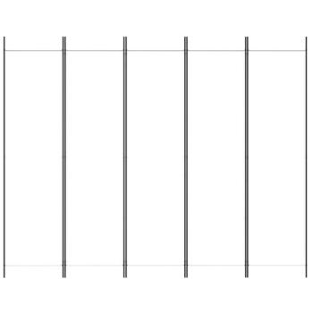 Fehér 5 paneles paraván 250x200 cm szövet kép