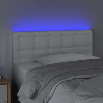 Fehér műbőr LED-es fejtámla 100 x 5 x 78/88 cm kép