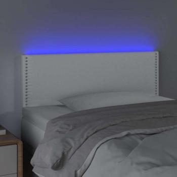 Fehér műbőr LED-es fejtámla 80 x 5 x 78/88 cm kép