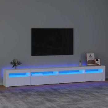 Fehér TV-szekrény LED-lámpákkal 270x35x40 cm kép