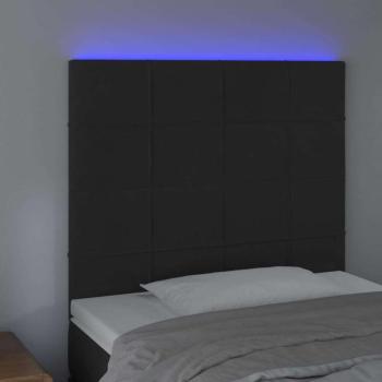 Fekete bársony LED-es fejtámla 100x5x118/128 cm kép