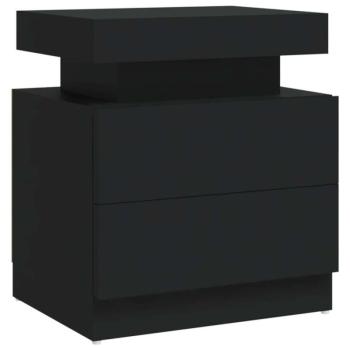 fekete forgácslap éjjeliszekrény 45 x 35 x 52 cm kép