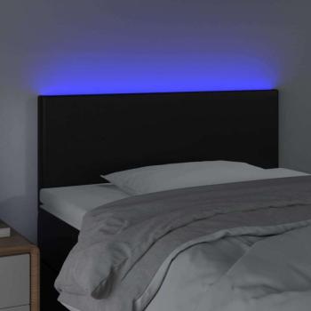 Fekete műbőr LED-es fejtámla 100 x 5 x 78/88 cm kép