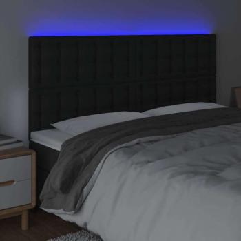 Fekete műbőr LED-es fejtámla 200x5x118/128 cm kép