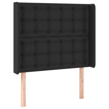 Fekete műbőr LED-es fejtámla 83x16x118/128 cm kép