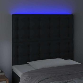 Fekete műbőr LED-es fejtámla 90x5x118/128 cm kép