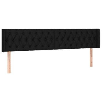 Fekete szövet LED-es fejtámla 203 x 16 x 78/88 cm kép