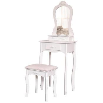 Fésülködő asztal +Taburett Sylvia 012 9512 fehér kép