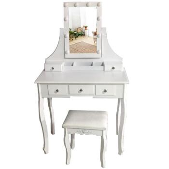 Fésülködő asztal +Taburett Sylvia 9511 fehér kép