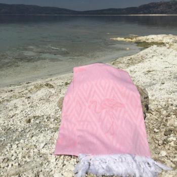 Flamingo Fouta (strand törölköző) Rózsaszín kép