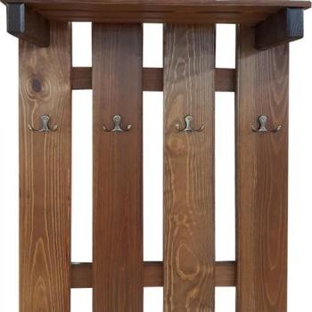 Fogas polccsal 4 fém fogantyús barna kép