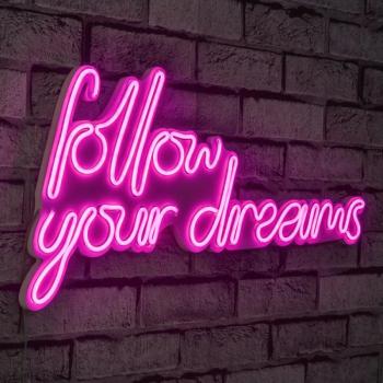 Follow Your Dreams - Pink Dekoratív műanyag LED világítás 60x2x32 Rózsaszín kép