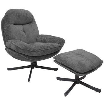 Fotel Karmen lábtartóval sötétszürke kép