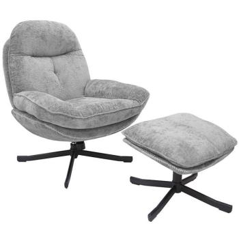 Fotel Karmen lábtartóval világosszürke kép