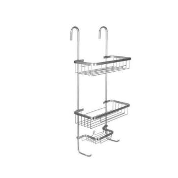 Függesztett zuhanypolc, alumínium, 3 szintes, 63 cm, ezüst kép