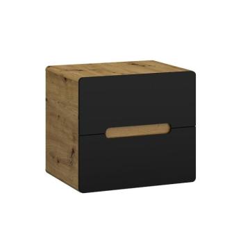 Fürdőszoba szekrény + munkalapokkal Bronx 60 tölgy artisan/matt fekete kép