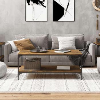 Füstös tölgyszínű szerelt fa dohányzóasztal 80 x 50 x 40 cm kép