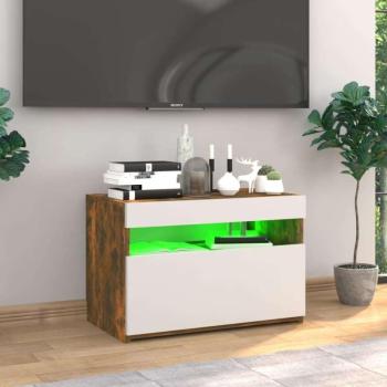 Füstös tölgyszínű tv-szekrény led-világítással 60x35x40 cm kép