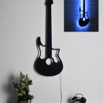 Guitar - Blue Dekoratív LED világítás 22x68 Kék kép