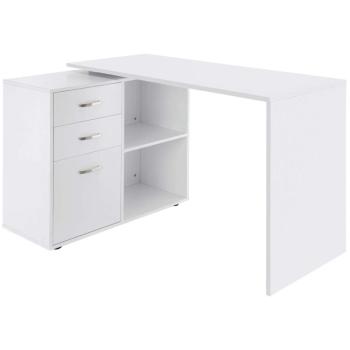 Homcom sarokasztal, MDF, 117 x 83,5 x 76 cm, Alb kép