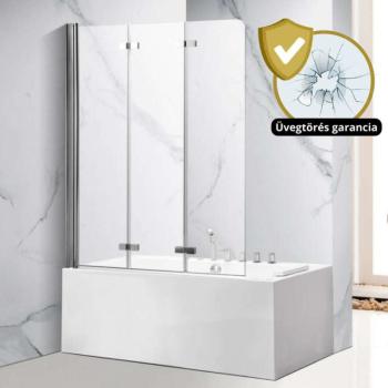 Homedepo Leo Chrome 120x140 összecsukható 3 szárnyú kádparaván 5... kép