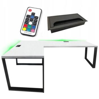 Játék Íróasztal Sarok Loft Top Fehér 202x136x2.8 Modell 2 kép