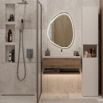 Kashar Nel I fürdőszoba szekrény, 31x174x30 cm, kasmír kép