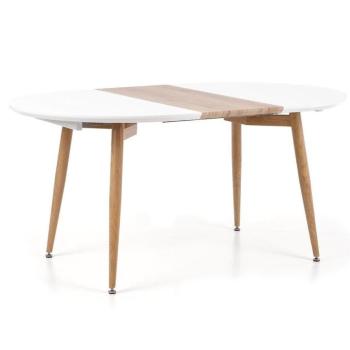 Kinyitható asztalok  Edward 120/200x100cm Mdf/Acél – Fehér/Tölgy San Remo kép