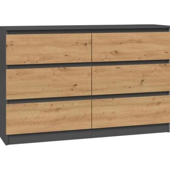 Komód 120cm 6S M6 Malwa AntracitArtIsan kép