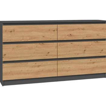 Komód 140 Cm 6S M6 Malwa AntracitArtIsan kép