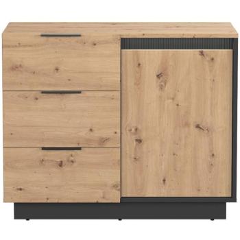 Komód 1d3s Sierro  tölgy Artisan/Fekete kép