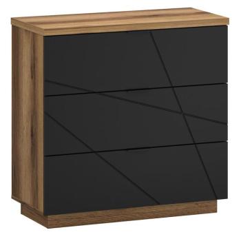 Komód 3s Orient G Tölgy Delano/Fekete kép