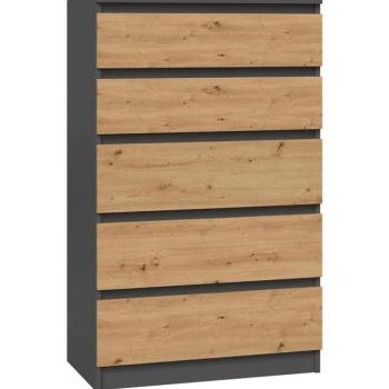 Komód 5S M5 Malwa Antracit/Artisan kép