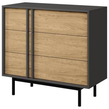 Komód 90 Alsy 8 Olajozott tölgy/Antracit kép