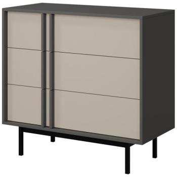 Komód 90 Alsy 8 Világos bézs/Antracit kép